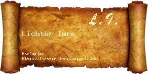 Lichter Imre névjegykártya
